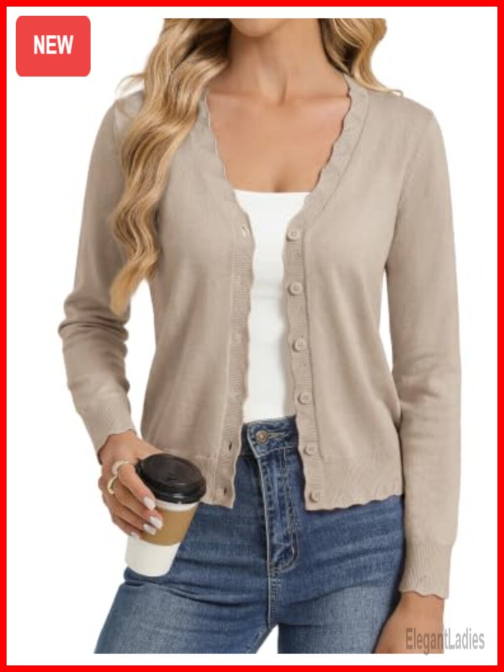Wool Blend Long Sleeve V Neck Button Up Lightweight Cardigan Sweater Open Front